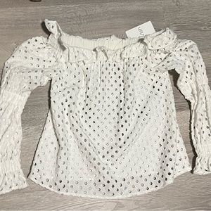 NWT Wish Ivory Off the Shoulder Sincere Blouse